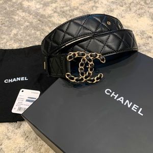 CHANEL CC Logo Classic quilted Leather beltš„NEW š„